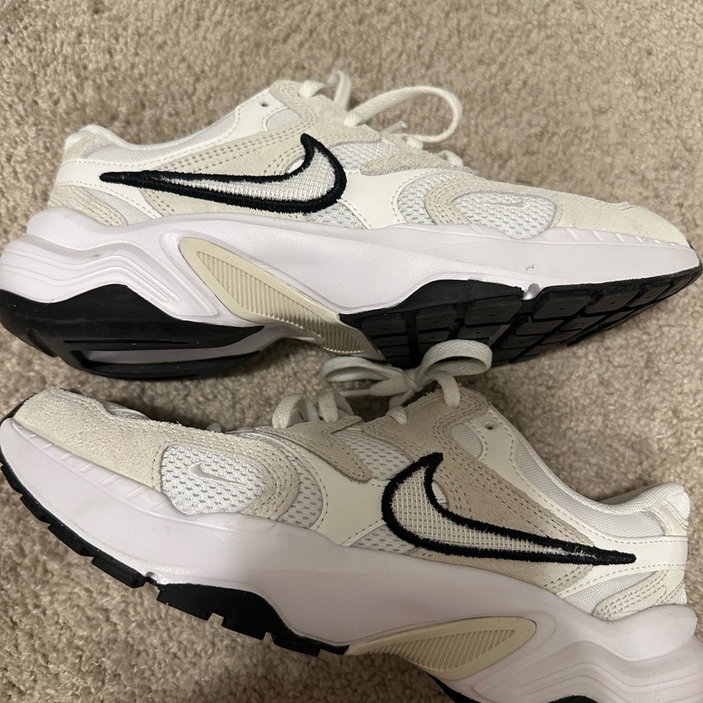 Nike AL8 Cream and Black Athletic Shoes